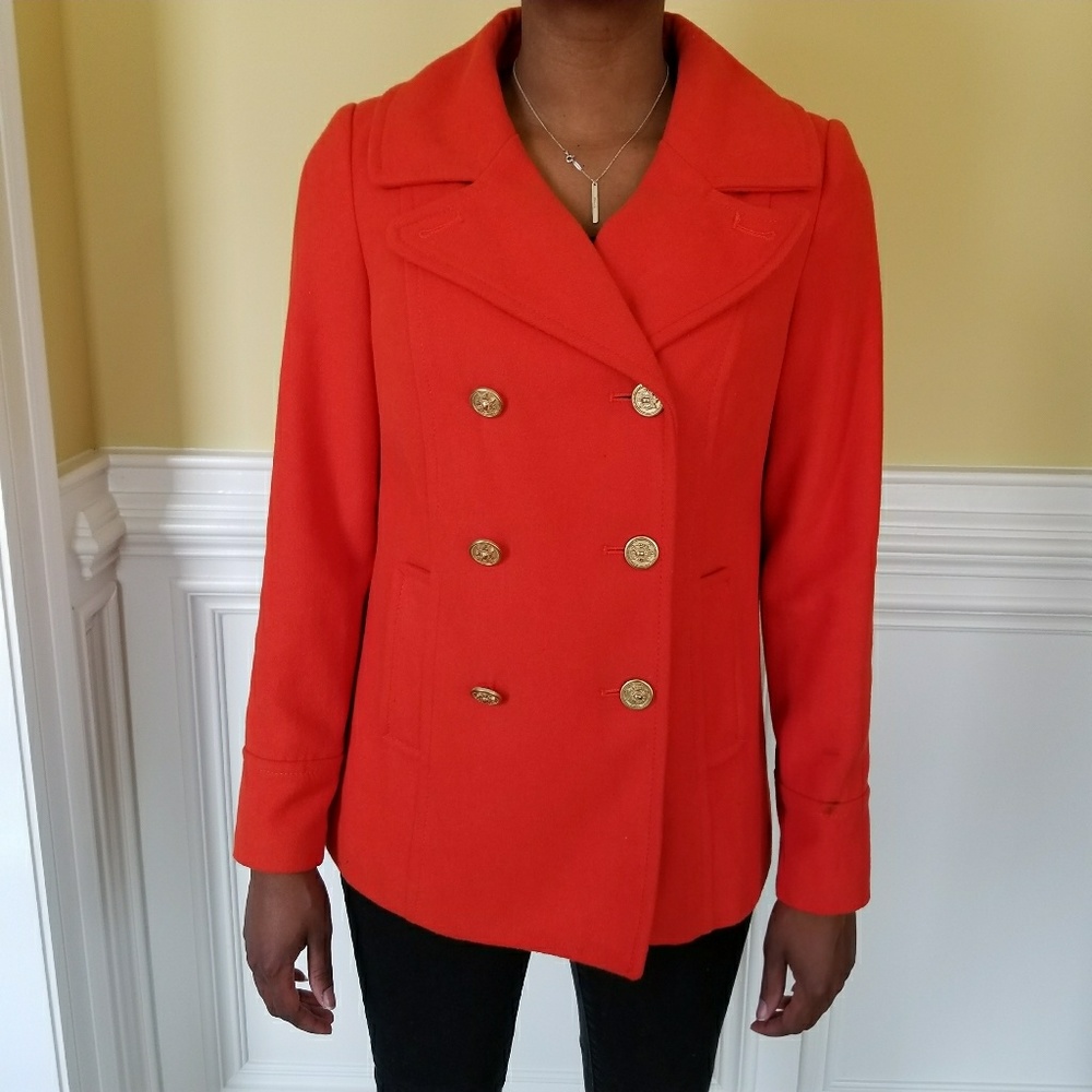 Old navy orange peacoat